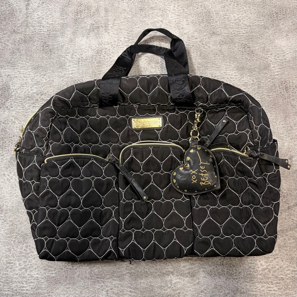 Betsey Johnson Heart Quilted Weekender Bag